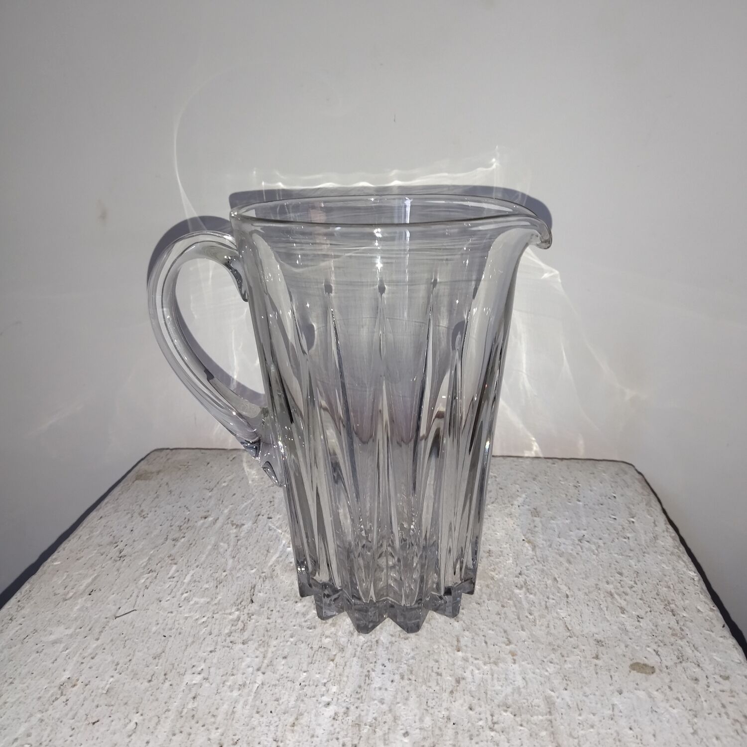 Pitcher old blown glass molded