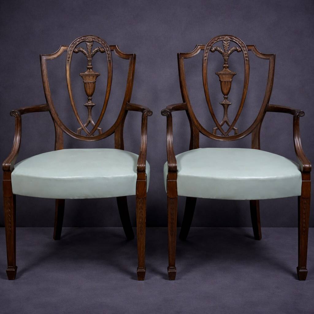 Paire de fauteuils en bois sculpté de style néoclassique, début XIXe
