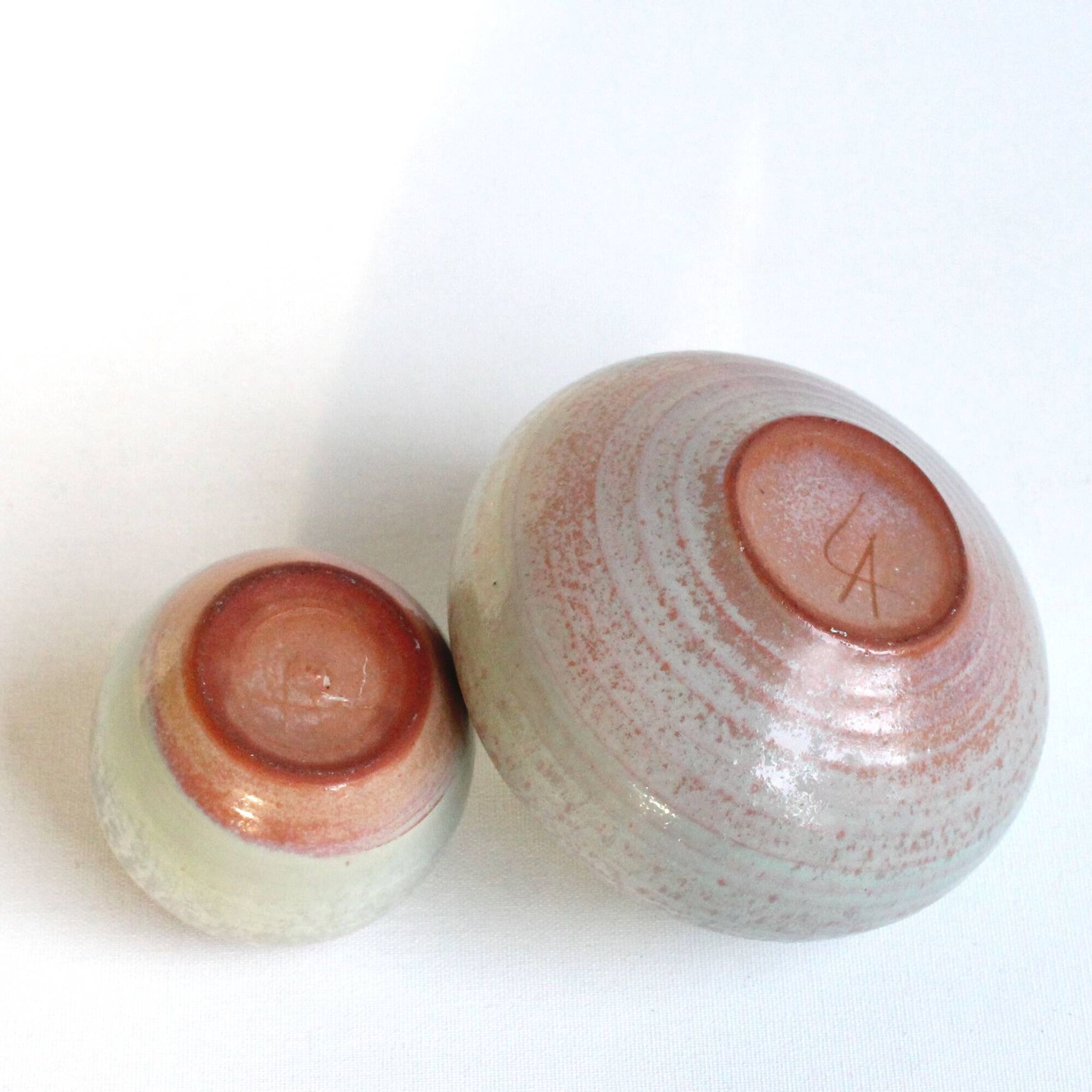Pair of vintage miniature ceramics in aqua green - Antonio Lampecco