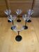 Set of 6 LUMINARC Domino Cocktail Glasses + Black Opaline Vintage