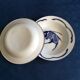 Set of 2 hollow plates enamelled white vintage basins