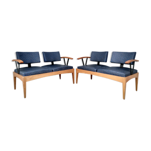 Paire de banquettes vintage