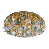 Plafonnier doré en verre de Murano multicolore Lively Floreal