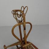 Vintage bamboo rocking horse, 1960s