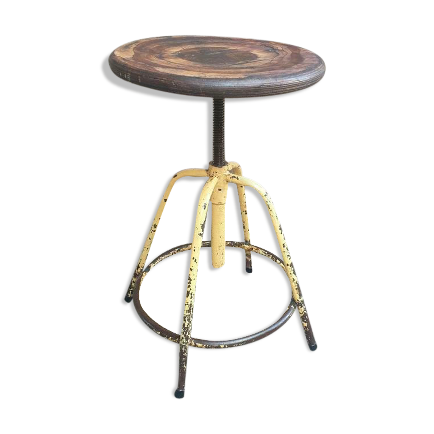 Industrial swivel stool side table