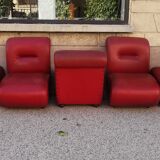 Suite of 5 vintage modular armchairs 60s