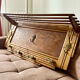 Large antique oak and brass wall coat rack – luggage rack style