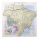 Old map of South America Brazil Bolivia Paraguay 43x43cm from 1950