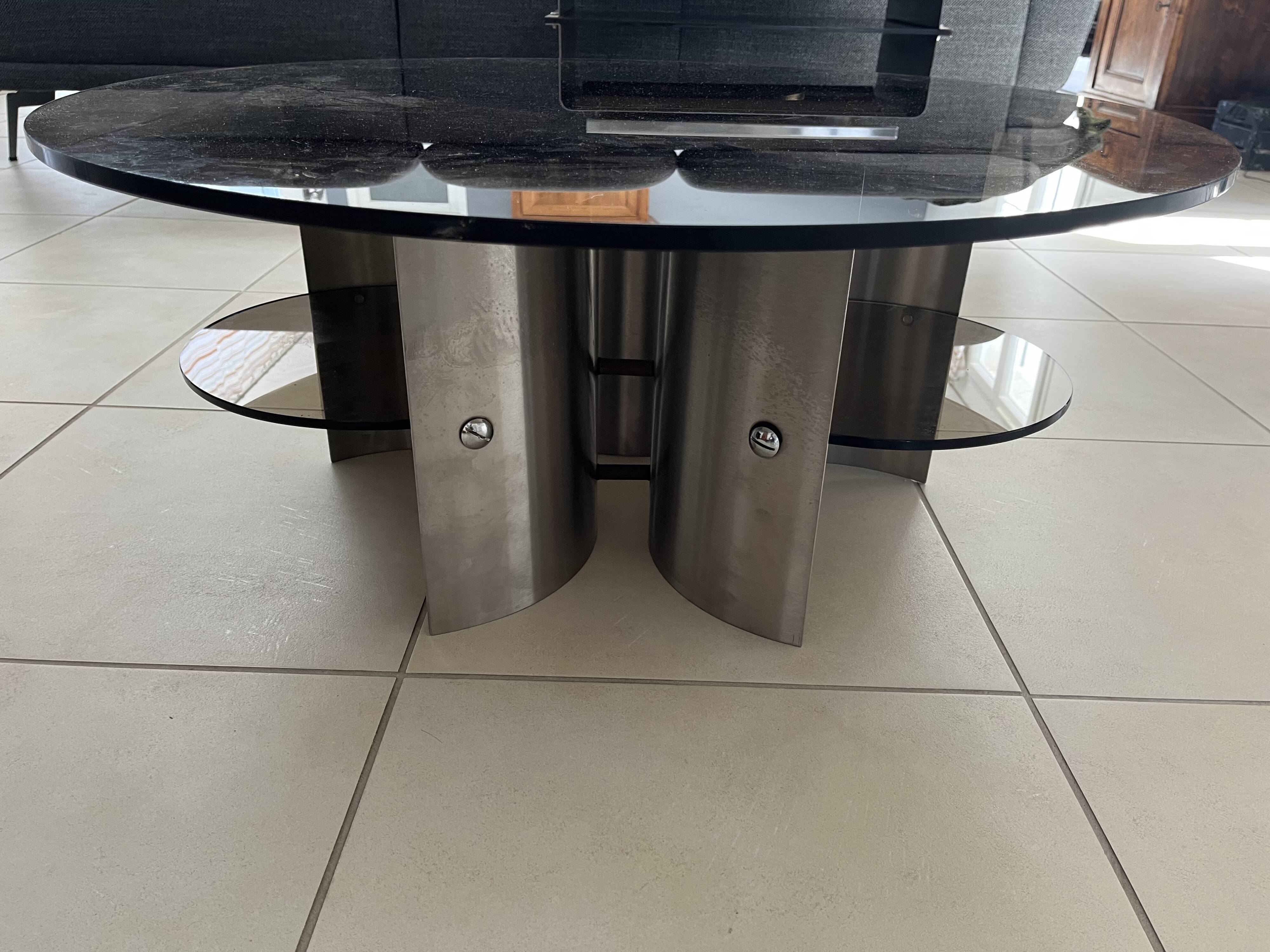 Chrome coffee table Space Age 1970