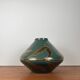 Vintage green & gold glazed ceramic vase