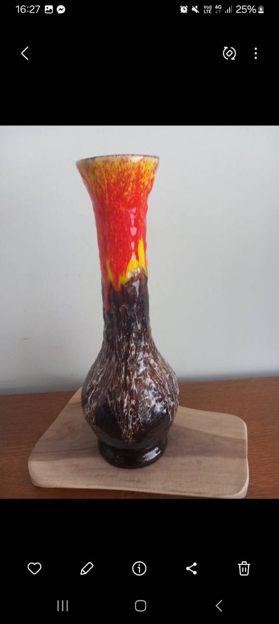 Grand Vase Vallauris "Lave Émaillée" – Design Iconique (Années 60/70)