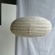 Suspension in rattan and natural linen Japanese style flattened oval h35 d60