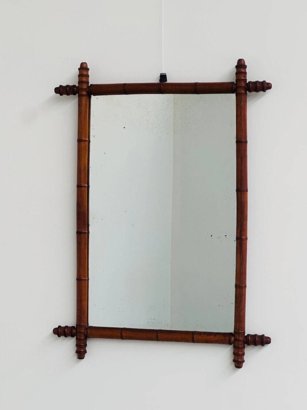 Antique faux bamboo mirror, France, late 19th century