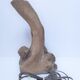 Brutalist solid patinated wood lamp foot