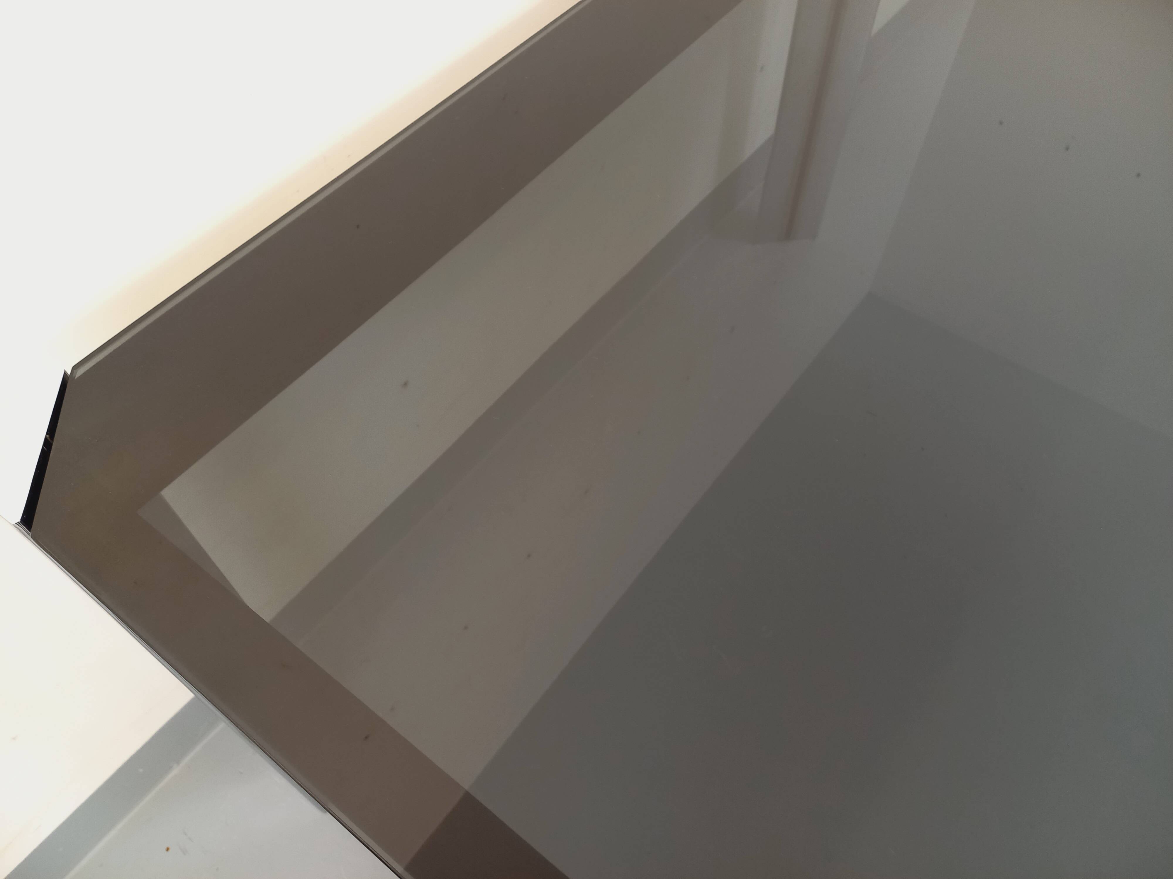 Vintage Italian square dining table by Faleschini for Mariani glass