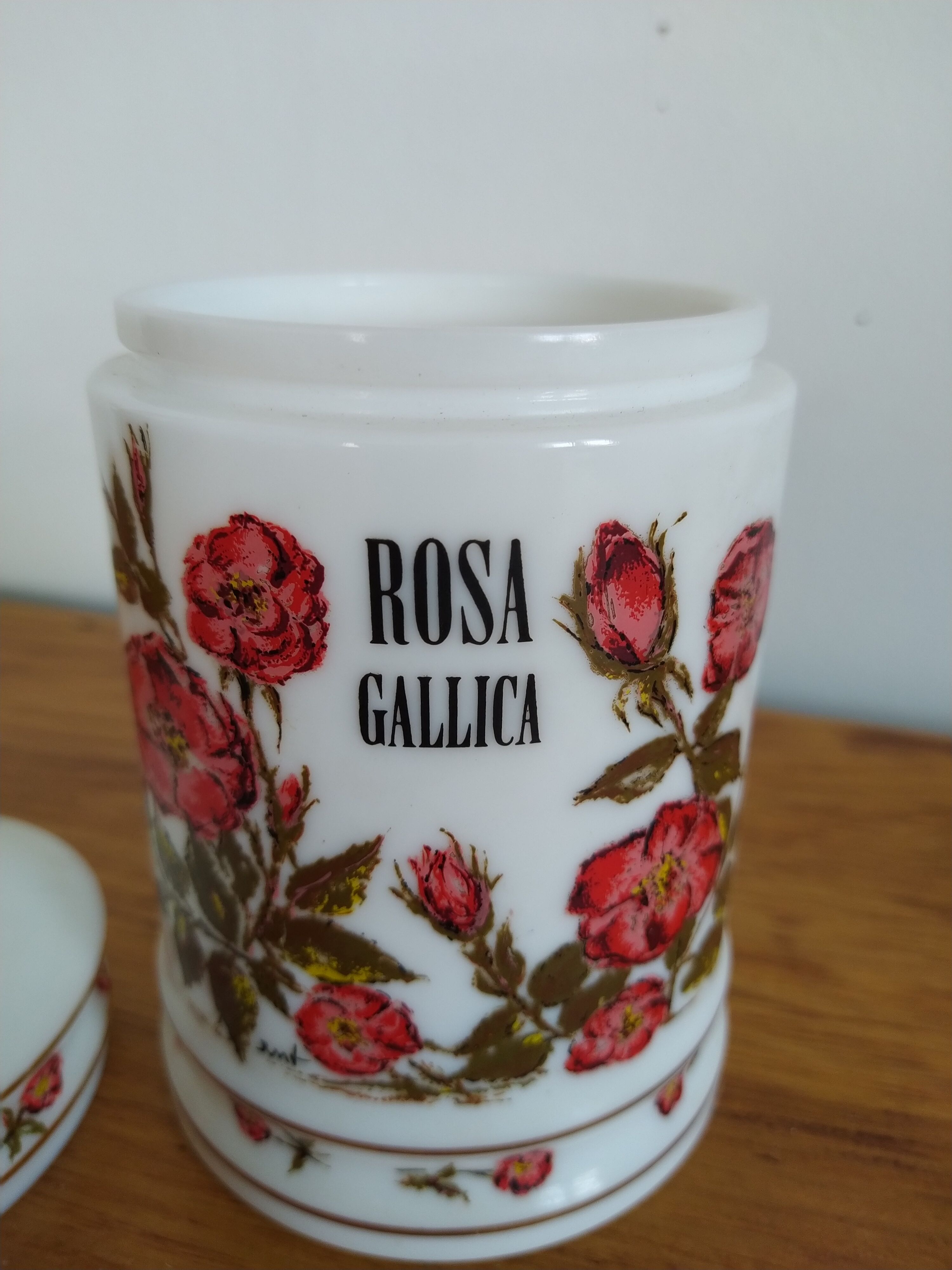 Vintage old pharmacy pot in opaline