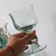 7 grands verres à vin soufflés vert d'eau