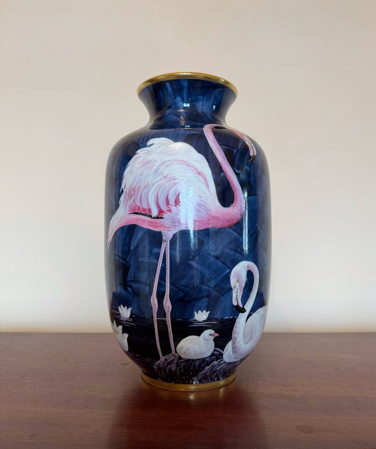 Limoges porcelain flamingo vase