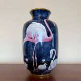 Limoges porcelain flamingo vase