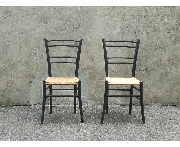 Paire de chaises Cassina en bois années 60