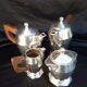 Coffee service, art tea in art deco silver metal