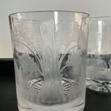 Série de 5 verres à whisky en cristal ciselé