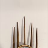 Miroir de chambre en laiton doré 1960