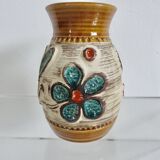Ceramic vase with floral decoration "West Germany" 50s 60s