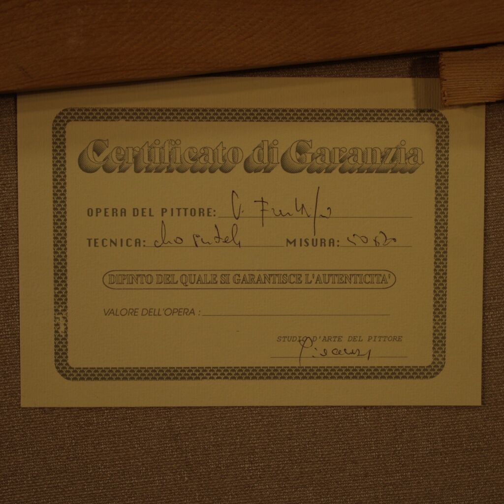 Italian winter landscape painting oil on canvas