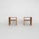 Set of two wicker bed side tables, France 1960's