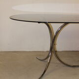 Smoked glass and chrome table circa 1970