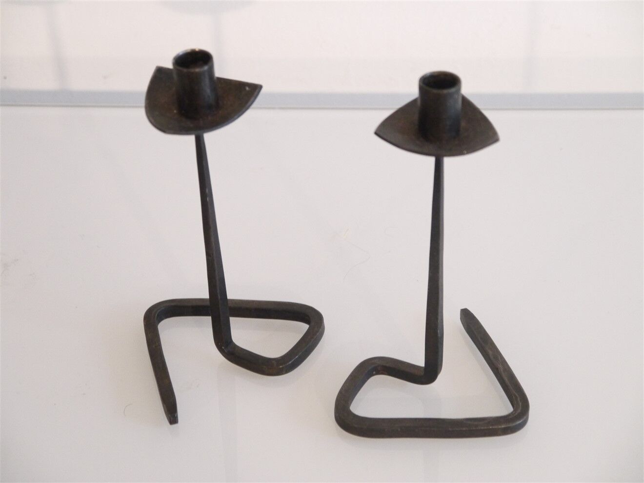Pair of wrought iron candle holders 1960