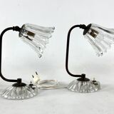 Art Deco, pair of Murano Glass table lamps, taly 1940s