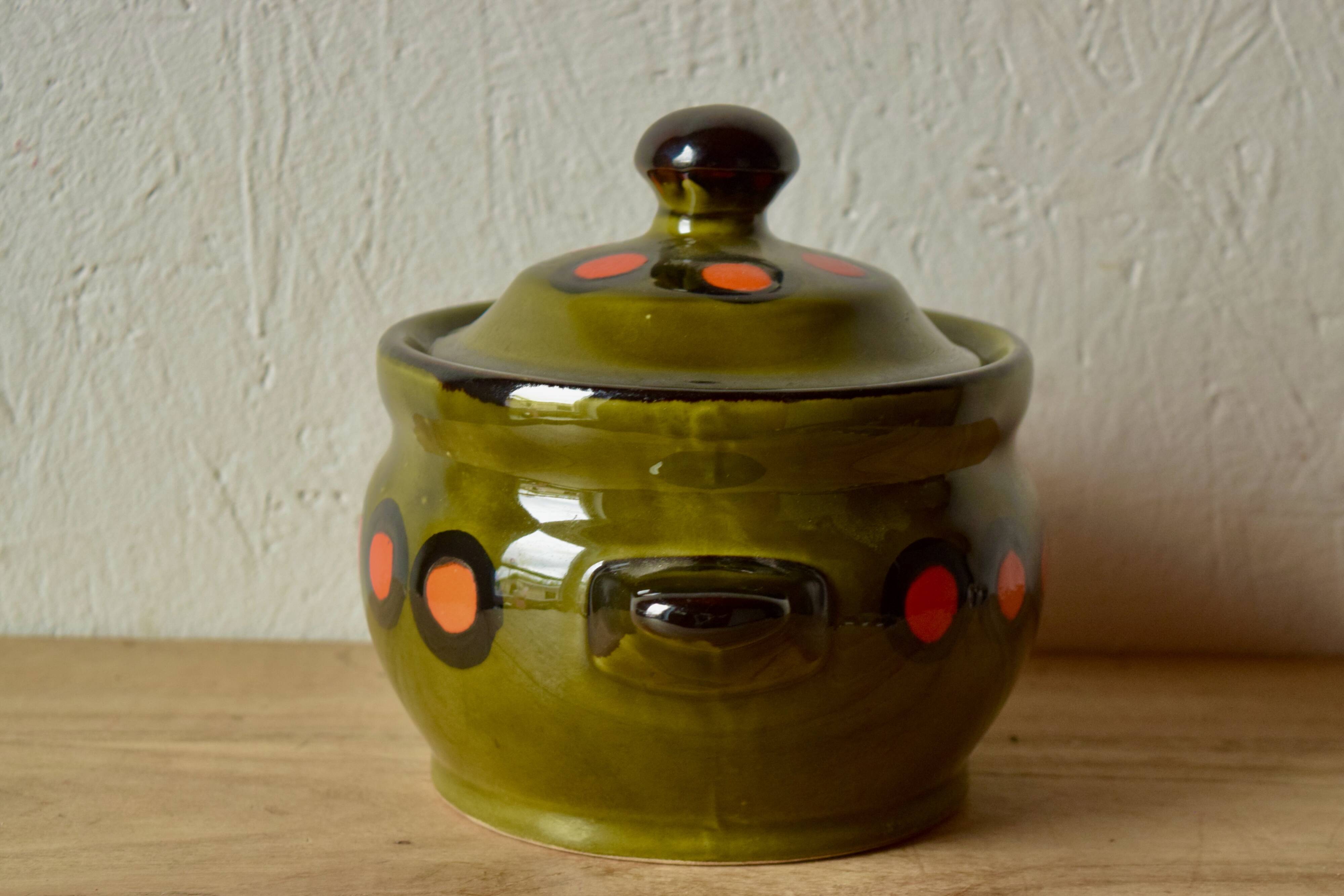 Small vintage Poët-Laval tureen in glazed ceramic - hand painted