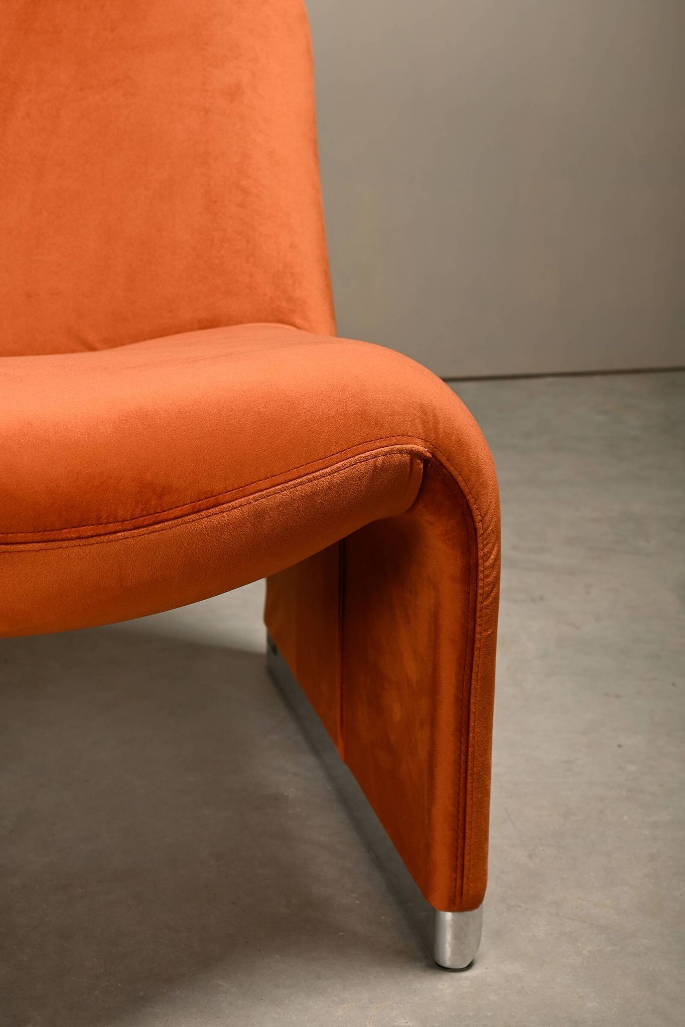 Giancarlo Piretti Alky Lounge Chair in Autumn Velvet for Anonima Castelli, Italy