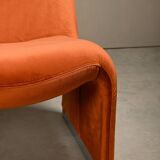 Fauteuil lounge Giancarlo Piretti Alky en velours d'automne pour Anonima Castelli, Italie