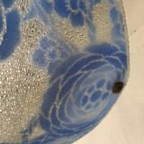 Art deco pendant lamp in blue granite glass