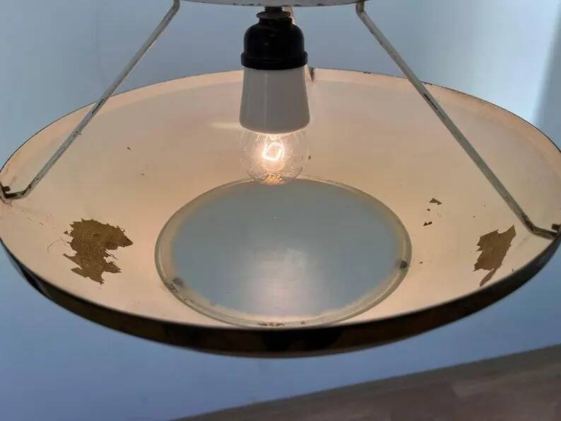 Small brass design UFO pendant - 1940s / Czechoslovakia