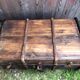 Old wooden transport trunk late 19th century vintage