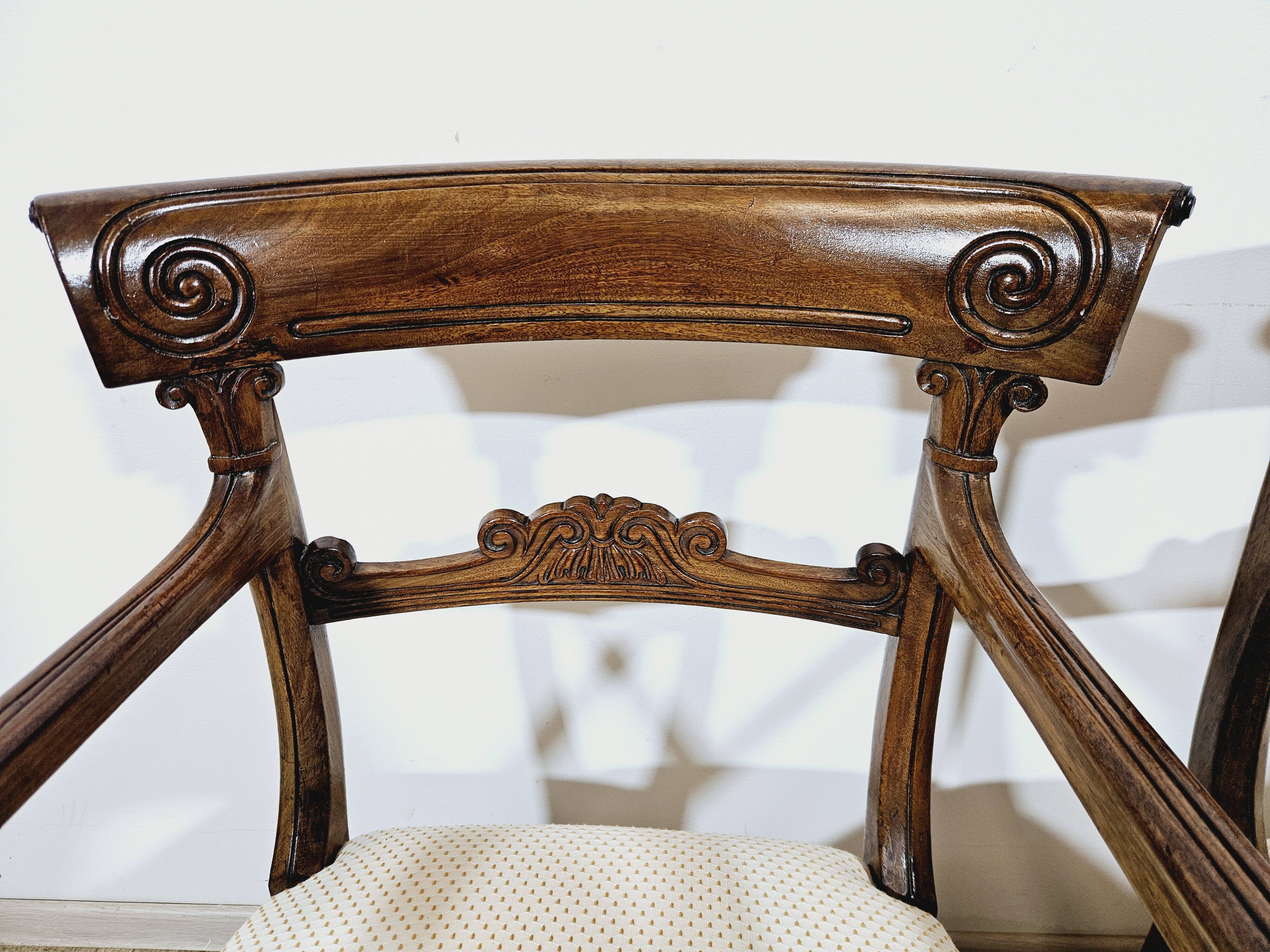 A pair of exclusive Biedermeier study armchairs, 19th century