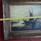 Old painting, signed seascape, late 19th century