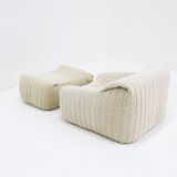 Beige Cinna Sandra Armchair & Footstool by Annie Hiéronimus for Ligne Roset