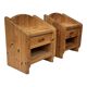 Vintage set of two pine wood bedside tables