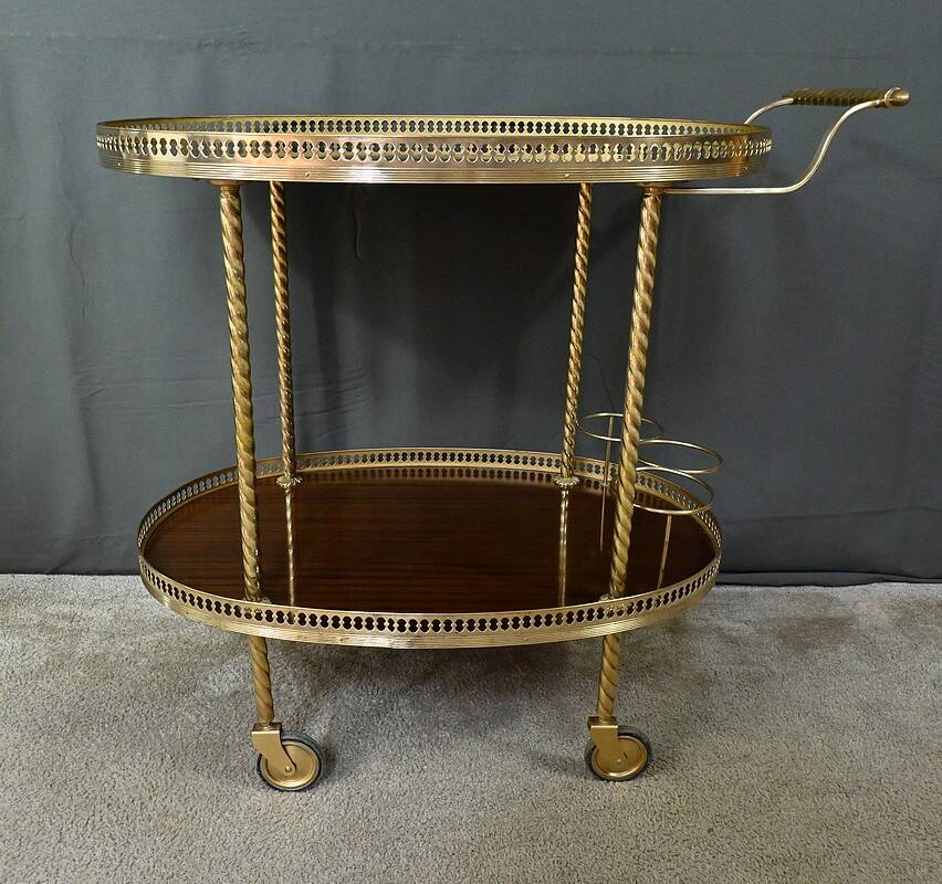 Brass Rolling Serving Cart - 1960
