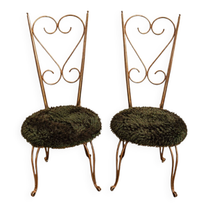 Paire de chaises en métal