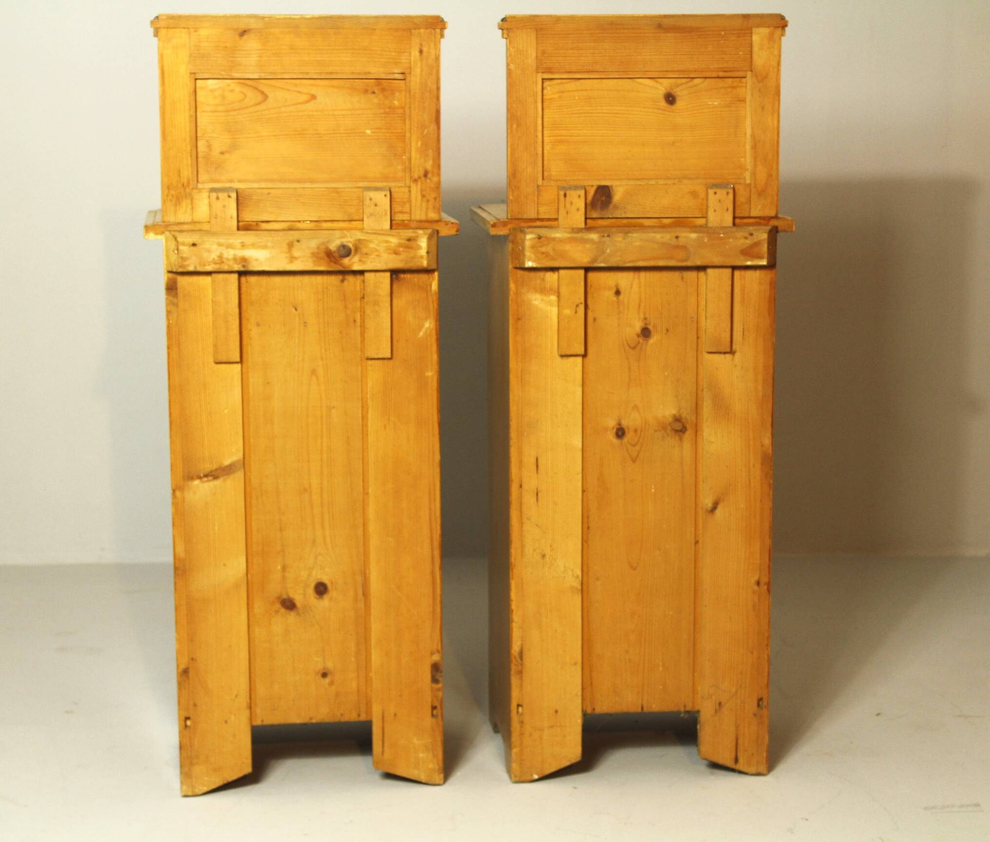Pair of Bedside Tables. Folk art, Bohemia 1920