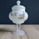 Vintage opaline glass footed bonbonnière
