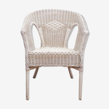 White rattan armchair