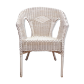 Fauteuil en rotin blanc