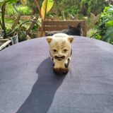 Cizhou style ceramic neck rest cat
